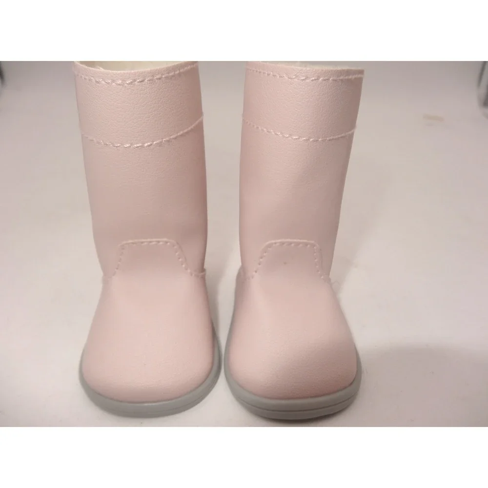 American Girl Pink Tall Boots Winter Sparkles Faux Leather Grey Sole Accessory
